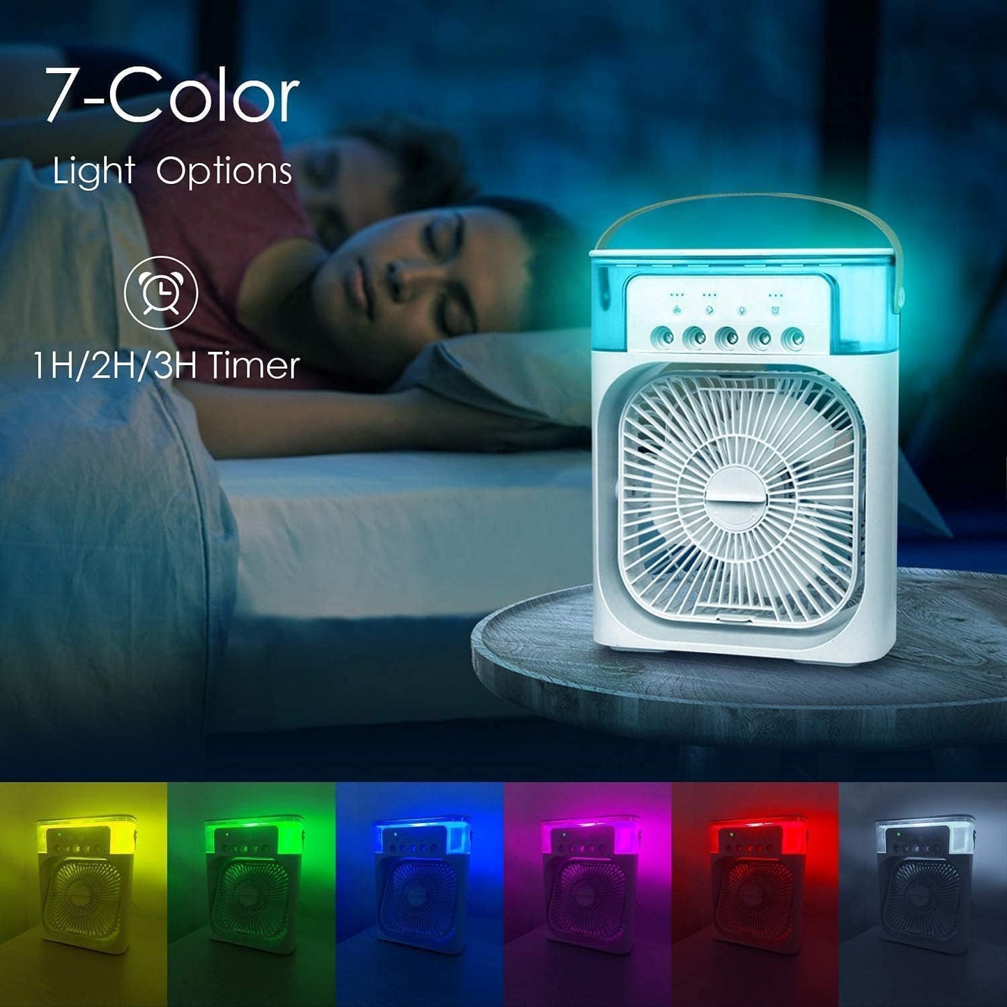 MistAir: 3-in-1 portable mini Air cooler Fan, with 5 humidification/ mist vents