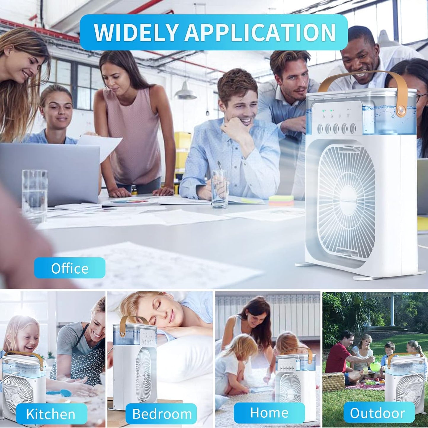MistAir: 3-in-1 portable mini Air cooler Fan, with 5 humidification/ mist vents